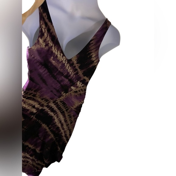 Purple V neck boho goth fairy y2k hippie witchy whimsigoth maxi dress medium - Picture 6 of 10